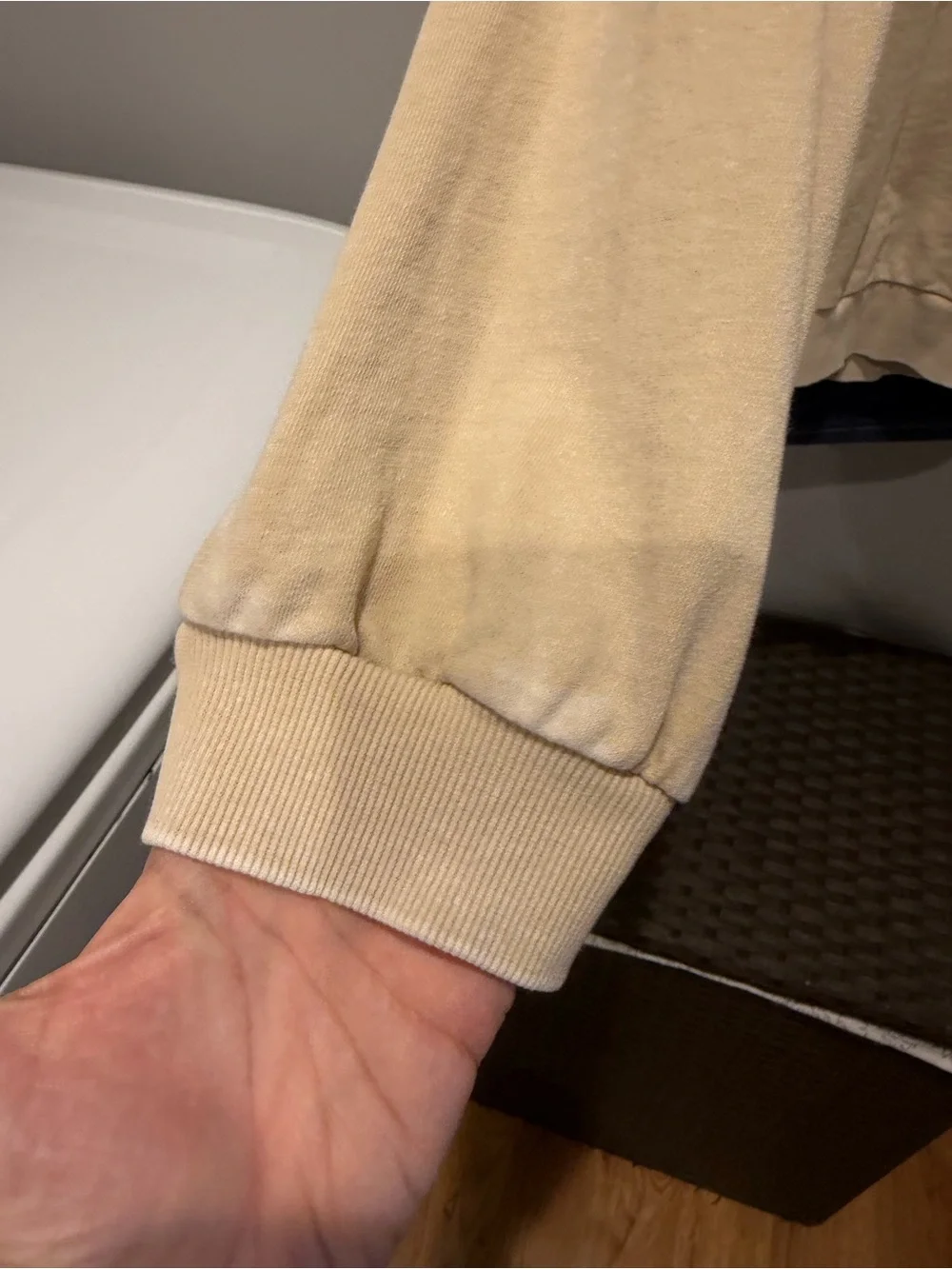 easel Cream Ribbed Neck Pullover - Picture 3 of 6